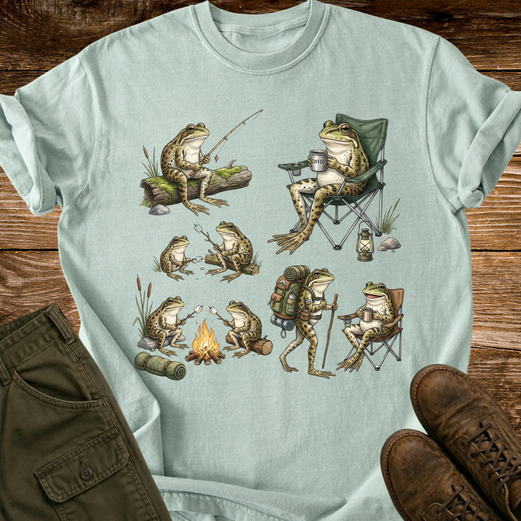 Camping Frogs T-shirt