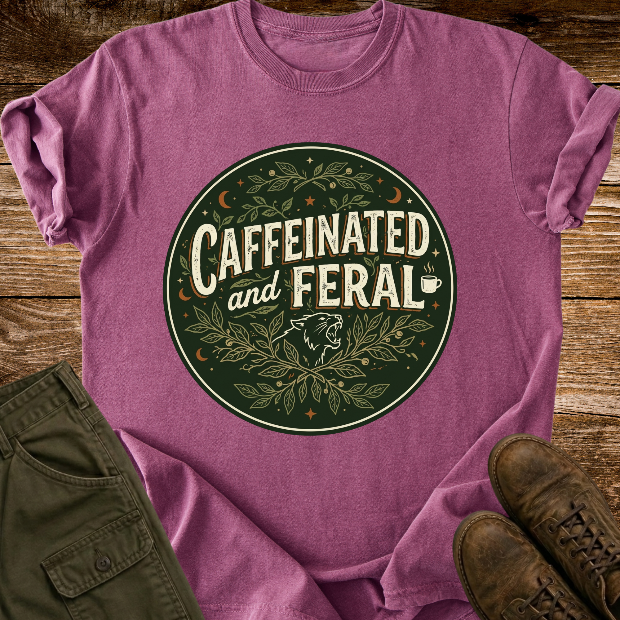 Caffeinated and Feral T-shirt