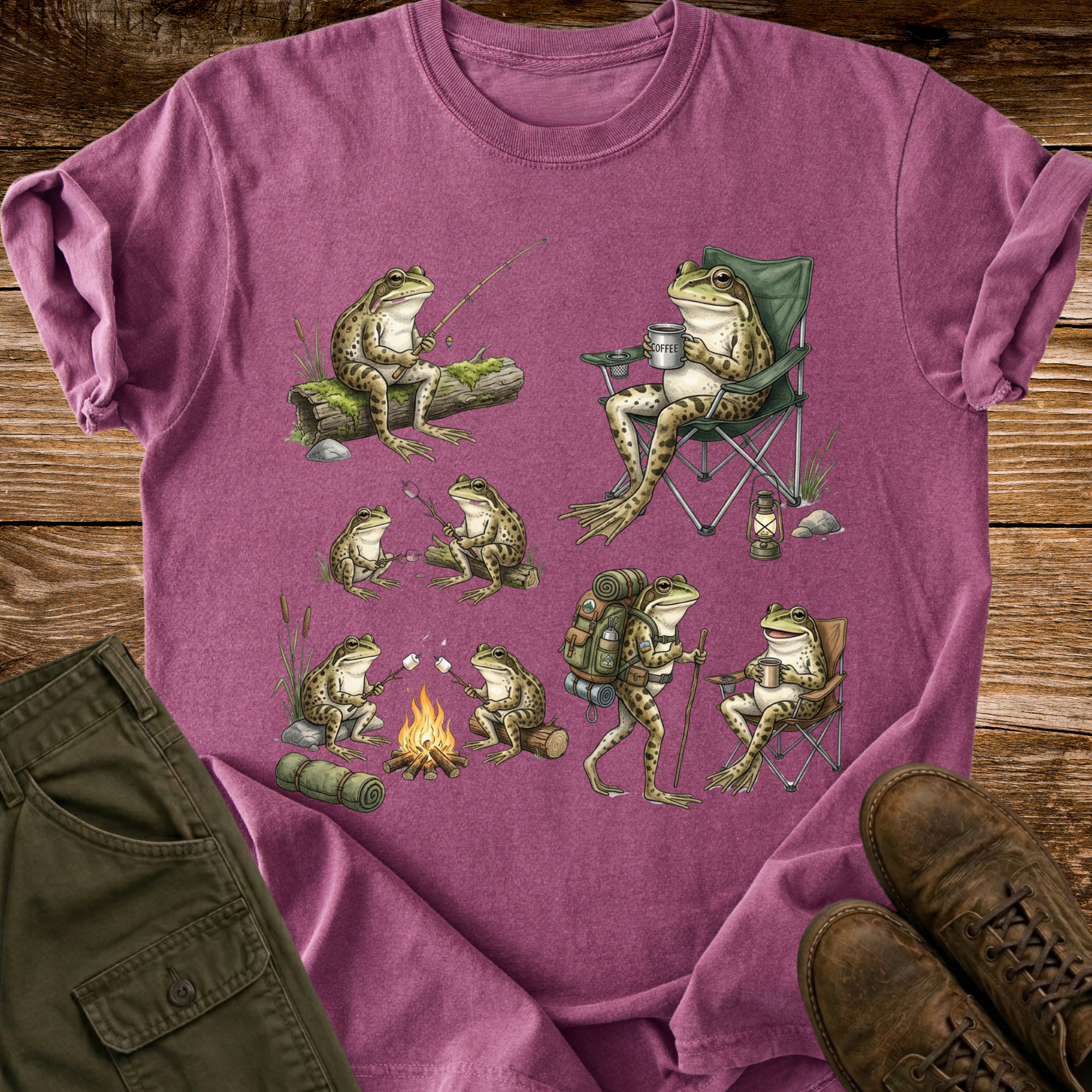 Camping Frogs T-shirt