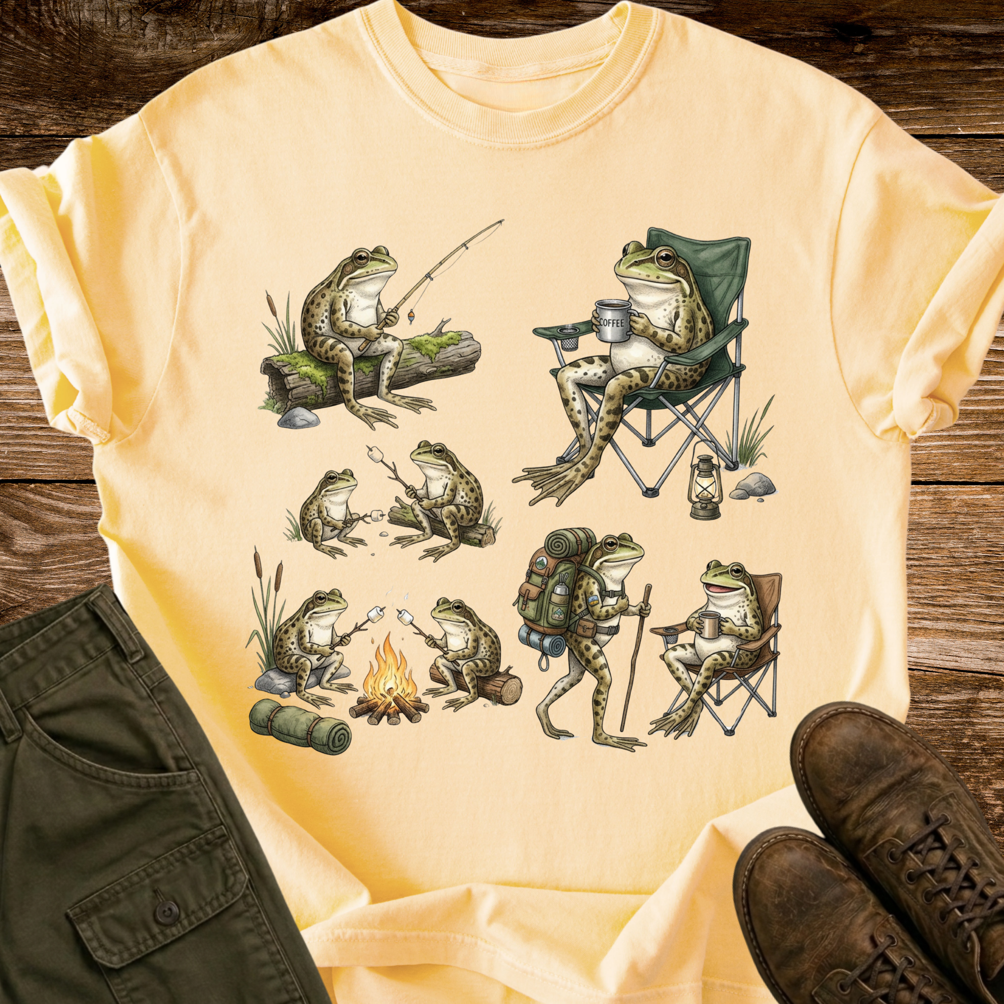 Camping Frogs T-shirt
