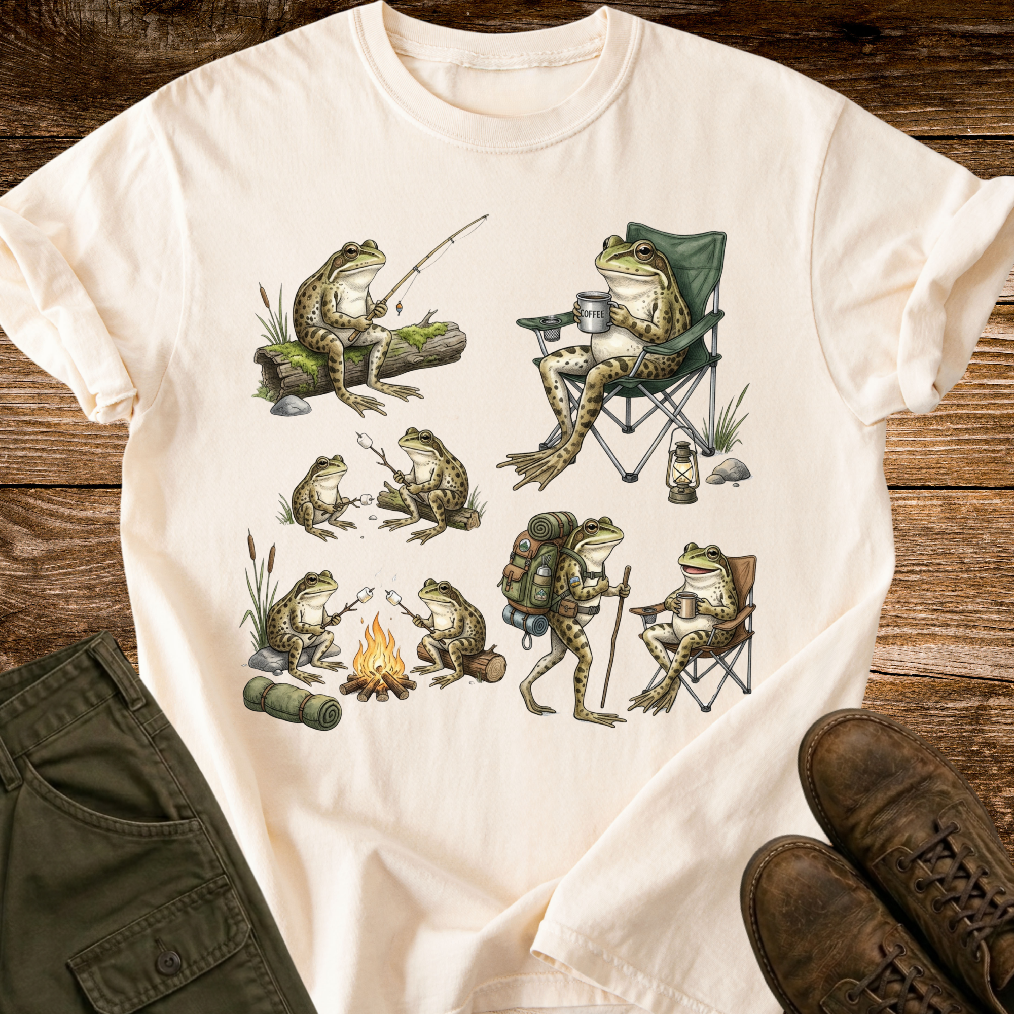 Camping Frogs T-shirt