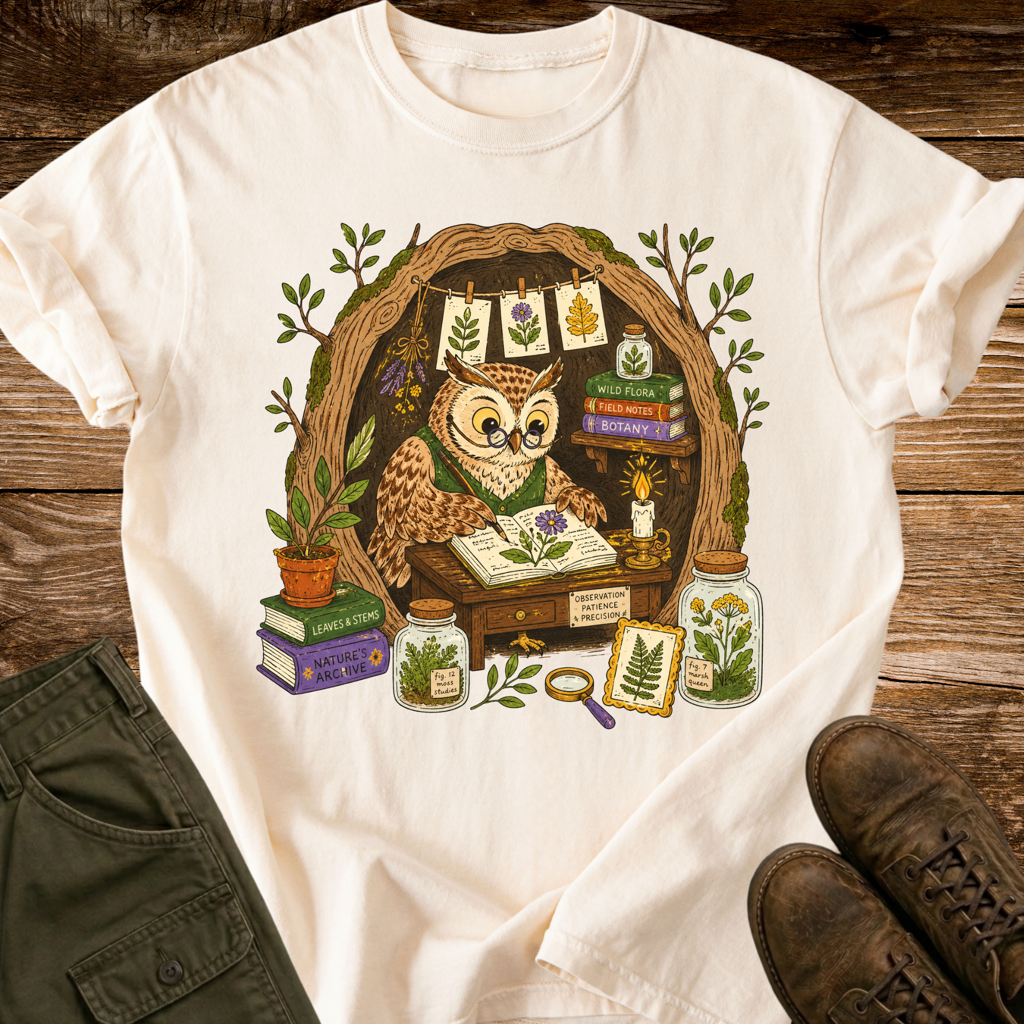 Botanist Owl T-shirt