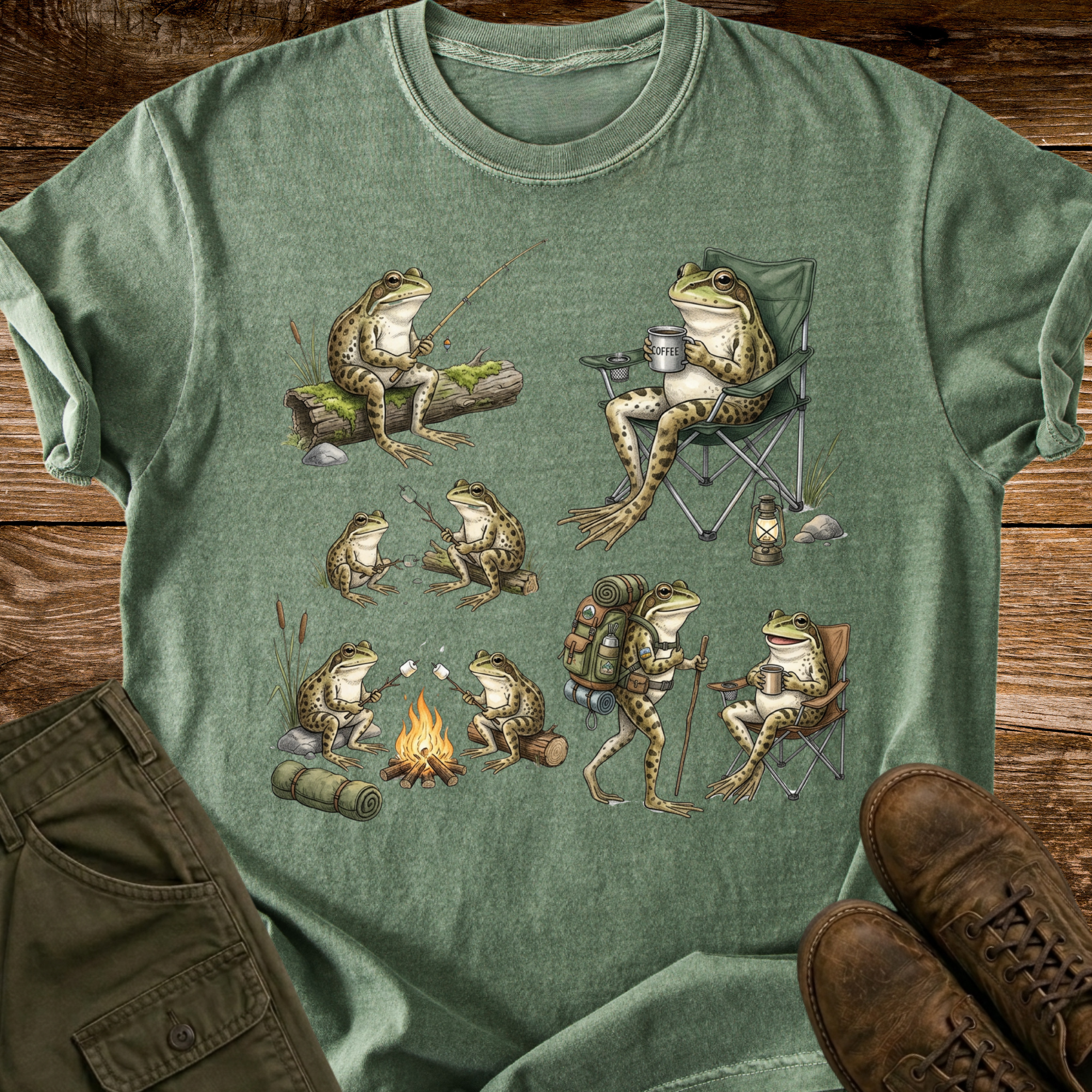 Camping Frogs T-shirt